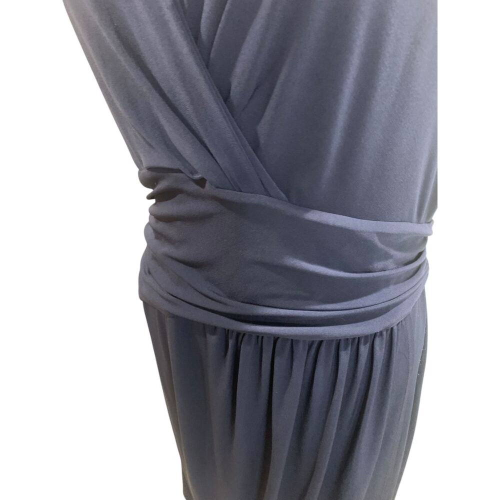 Size 16 Dressbarn Navy Blue Pullover Dress Stretch Surplice Neckline - Picture 4 of 8